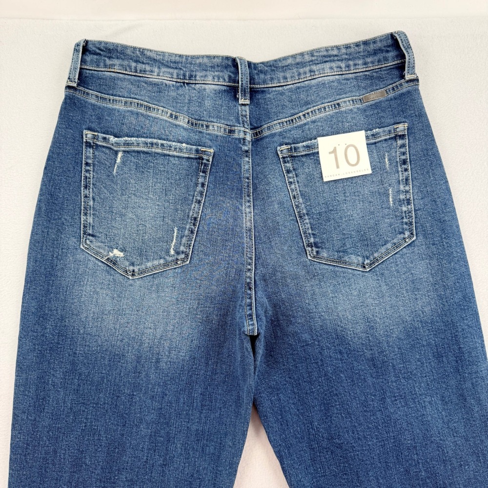 KanCan High Rise Straight Leg Cuffed Hem Distressed Jeans Women 10 Baggy NEW - Picture 4 of 9